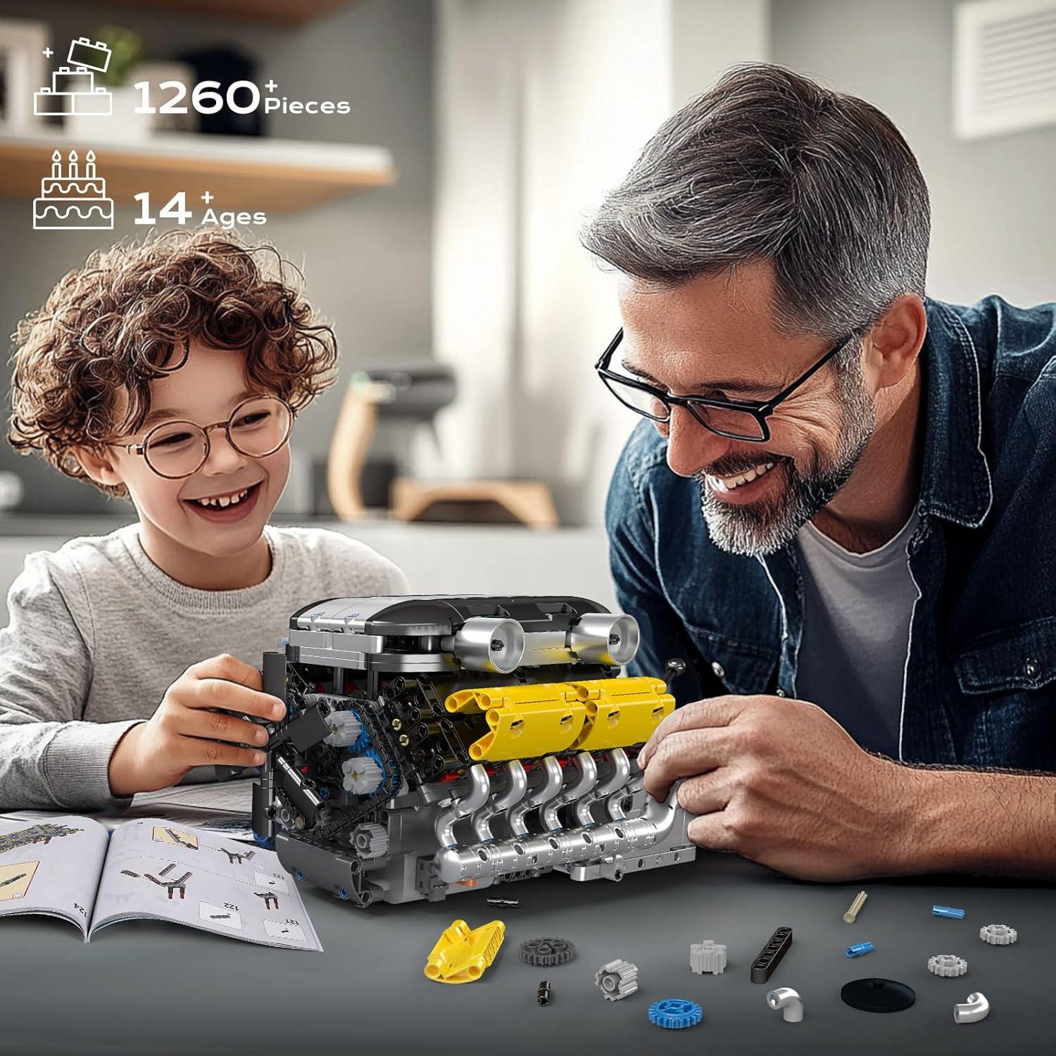 Mould King Motor V12 Funcional 1260 Piezas Juguete STEM