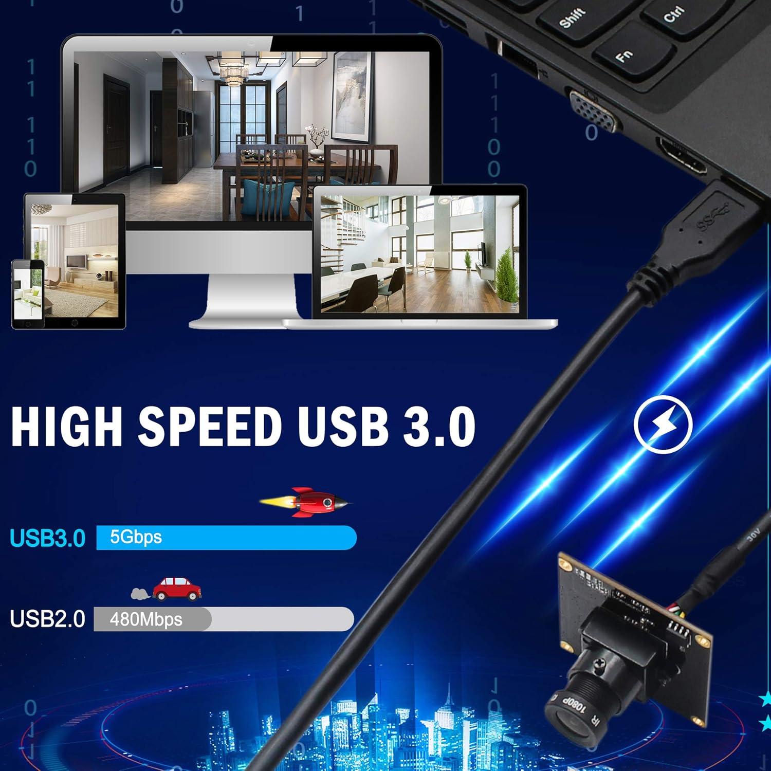 Cámara USB 3.0 ALPCAM 1080P Full HD 2MP Plug&Play