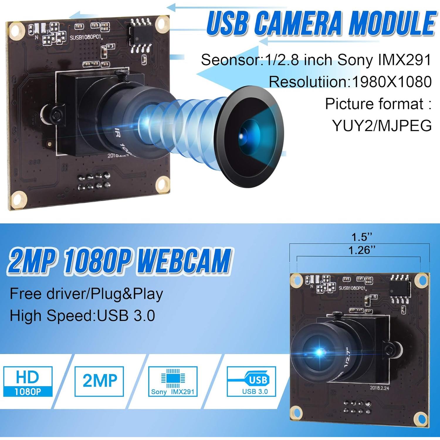 Cámara USB 3.0 ALPCAM 1080P Full HD 2MP Plug&Play
