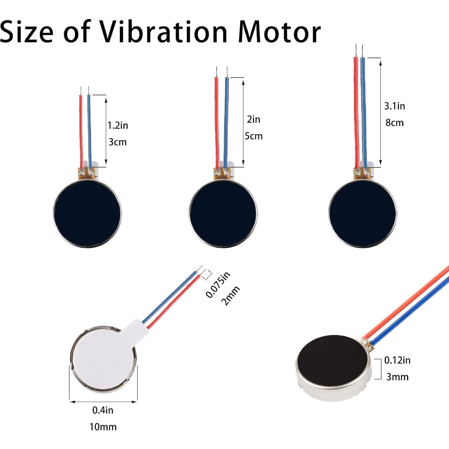20 Motores de Vibración DC 3V Zard zoop 12000RPM 8cm