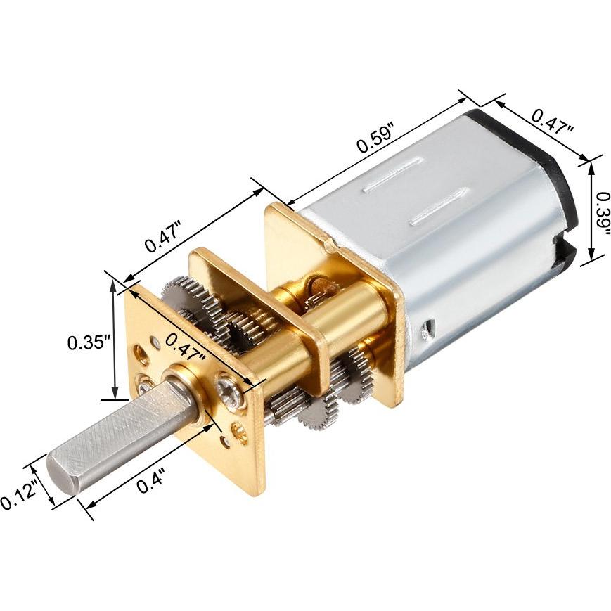 Motor de Engranaje DC 6V uxcell 10RPM Mini 12x12x9mm