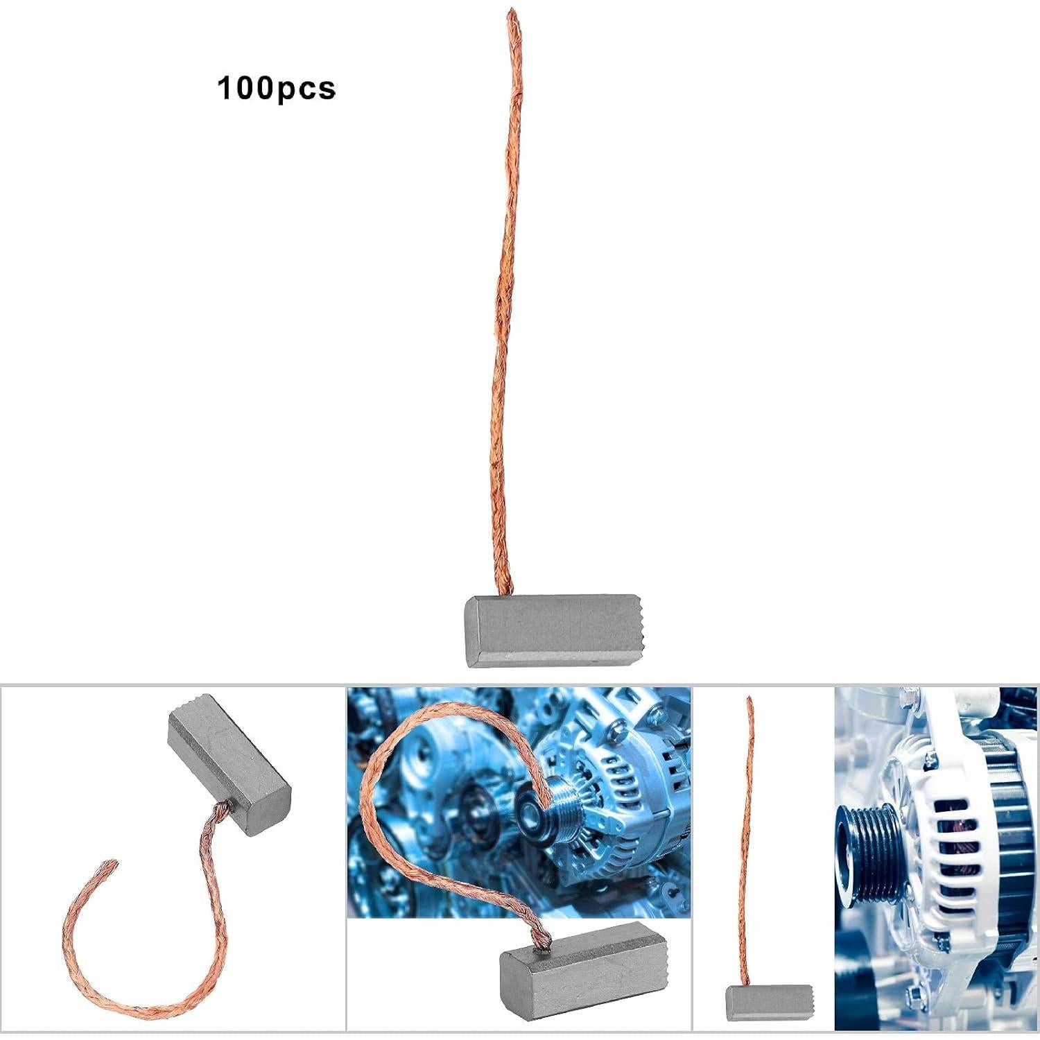 Cepillos de Carbono ASHATA J420 - Paquete de 100 Piezas 6x6x15mm