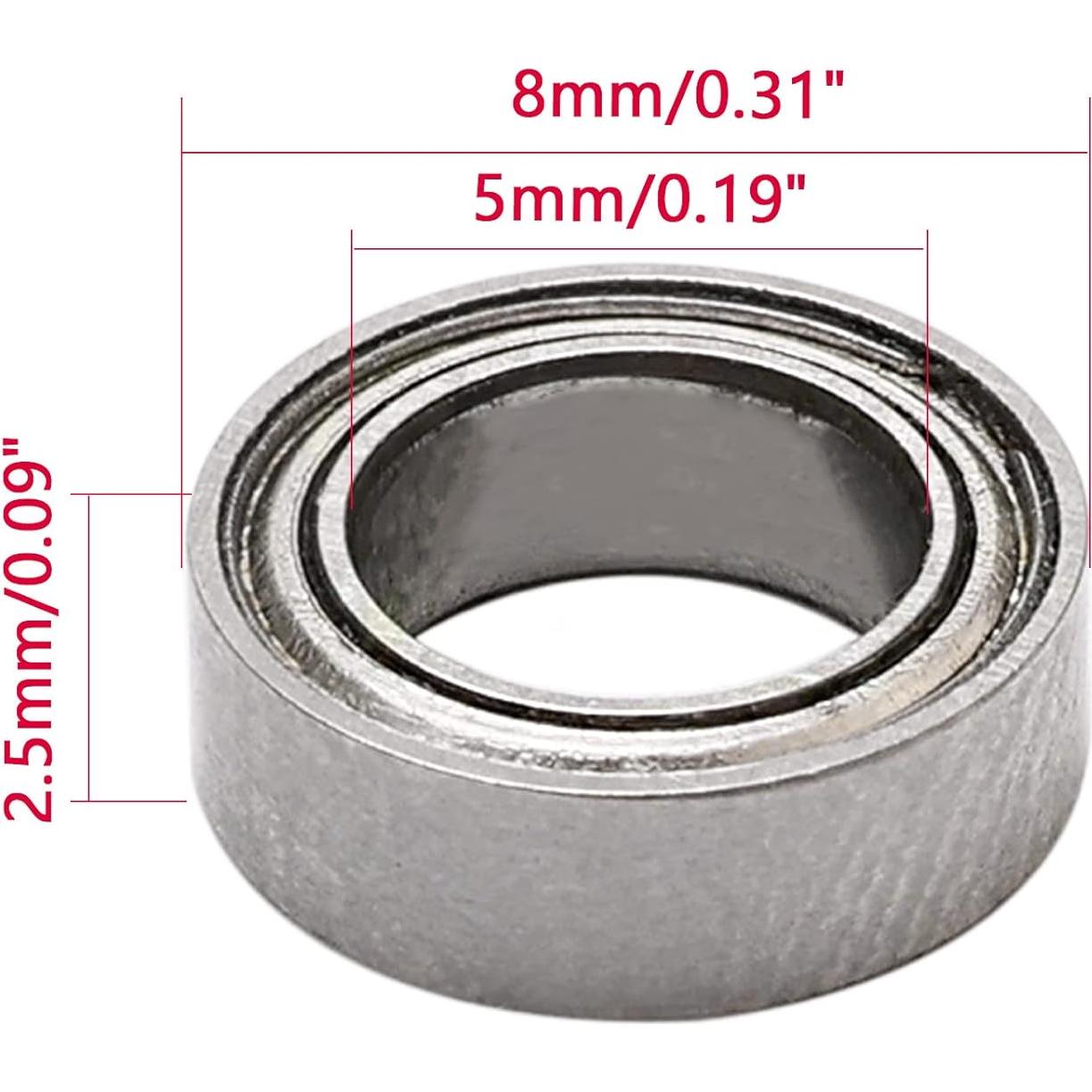 Rodamientos de Bolas Miniatura JiuWu 5x8x2.5 mm Paquete 10