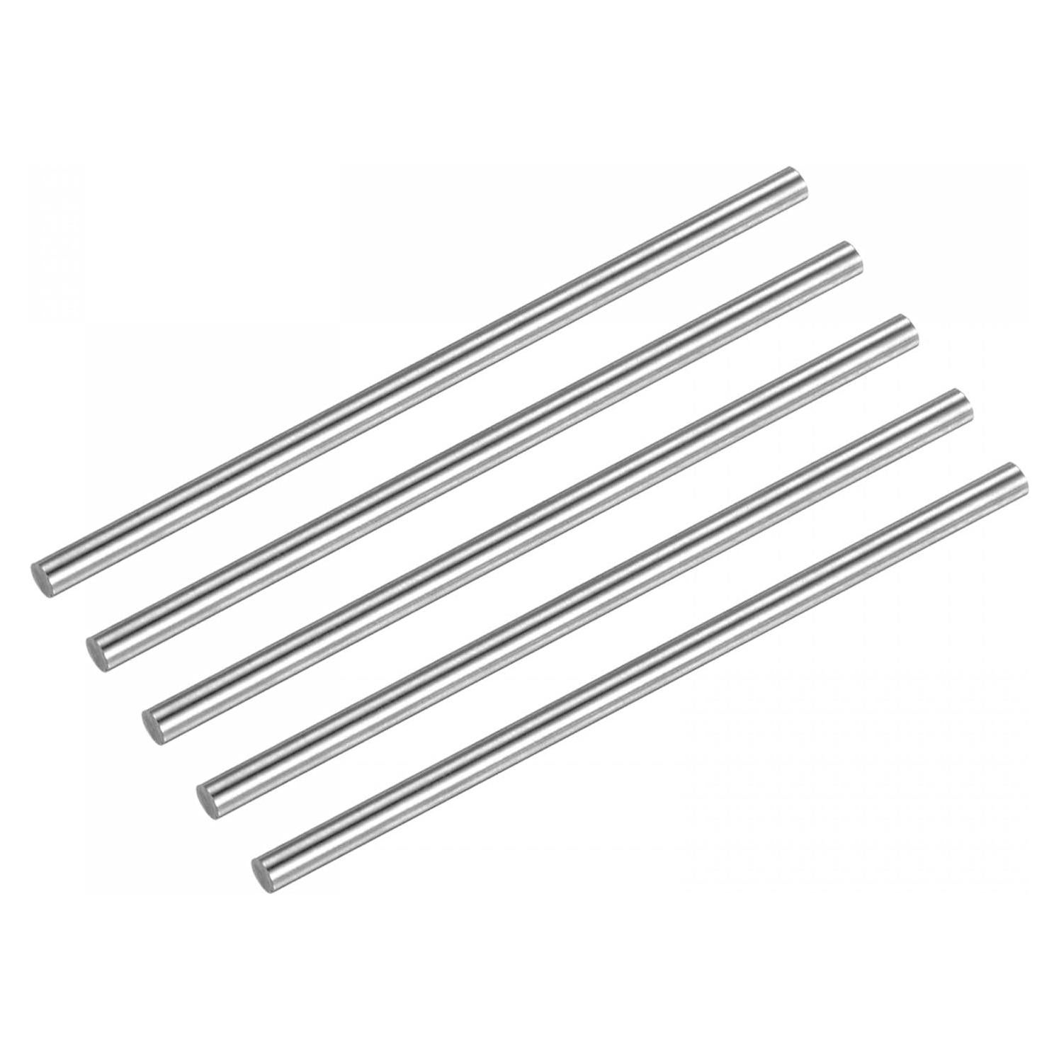 Barra de Acero Redonda HSS 2.6mm uxcell 60mm 5Pcs