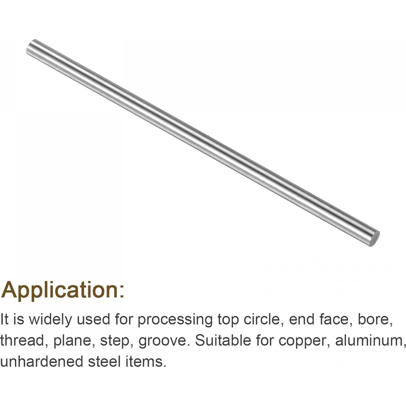 Barra de Acero Redonda HSS 2.6mm uxcell 60mm 5Pcs