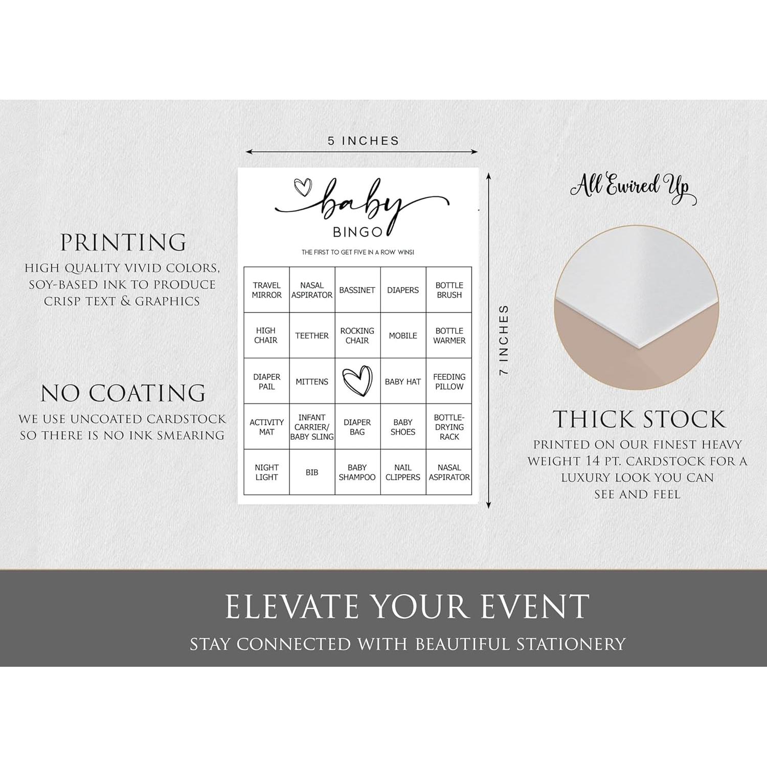 Juego de Bingo para Bebés All Ewired Up - 50 Tarjetas Únicas