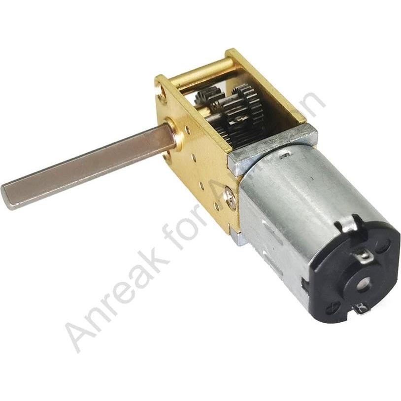 Motor de Engranaje N20 DC 12V 381RPM 3x20mm Eje Largo - 2 Pcs