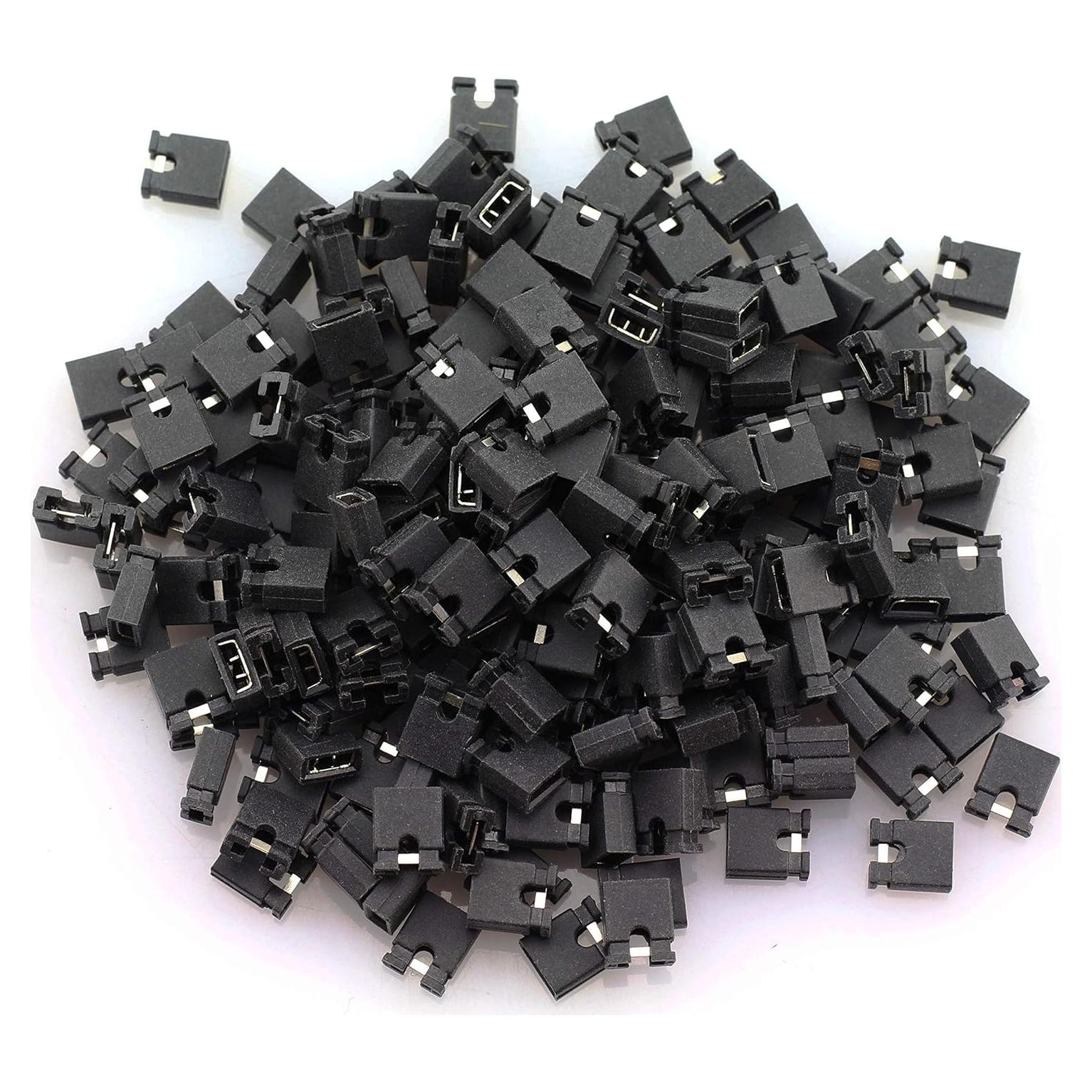 200 Tapas Jumper Estándar 2.54mm MEETOOT Negras para Placas