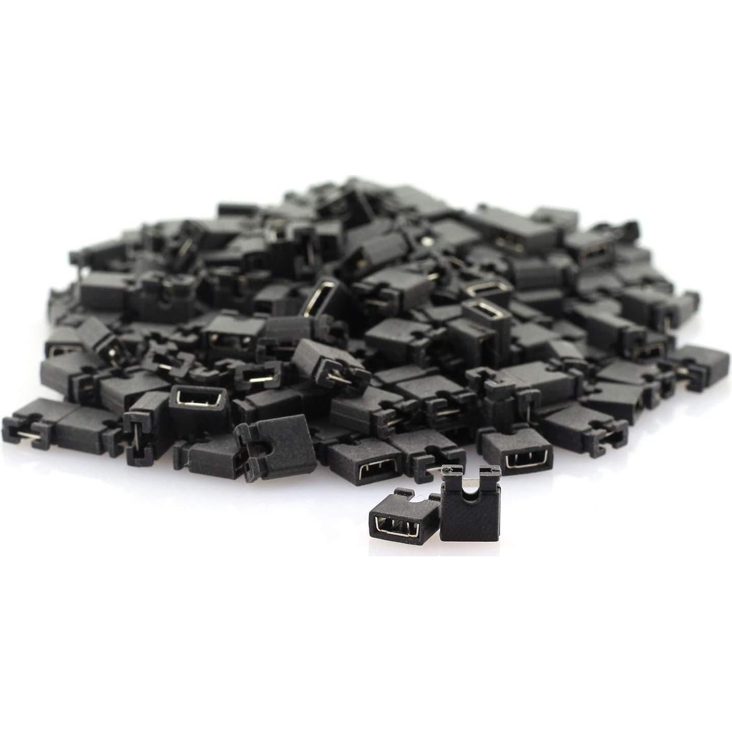 200 Tapas Jumper Estándar 2.54mm MEETOOT Negras para Placas