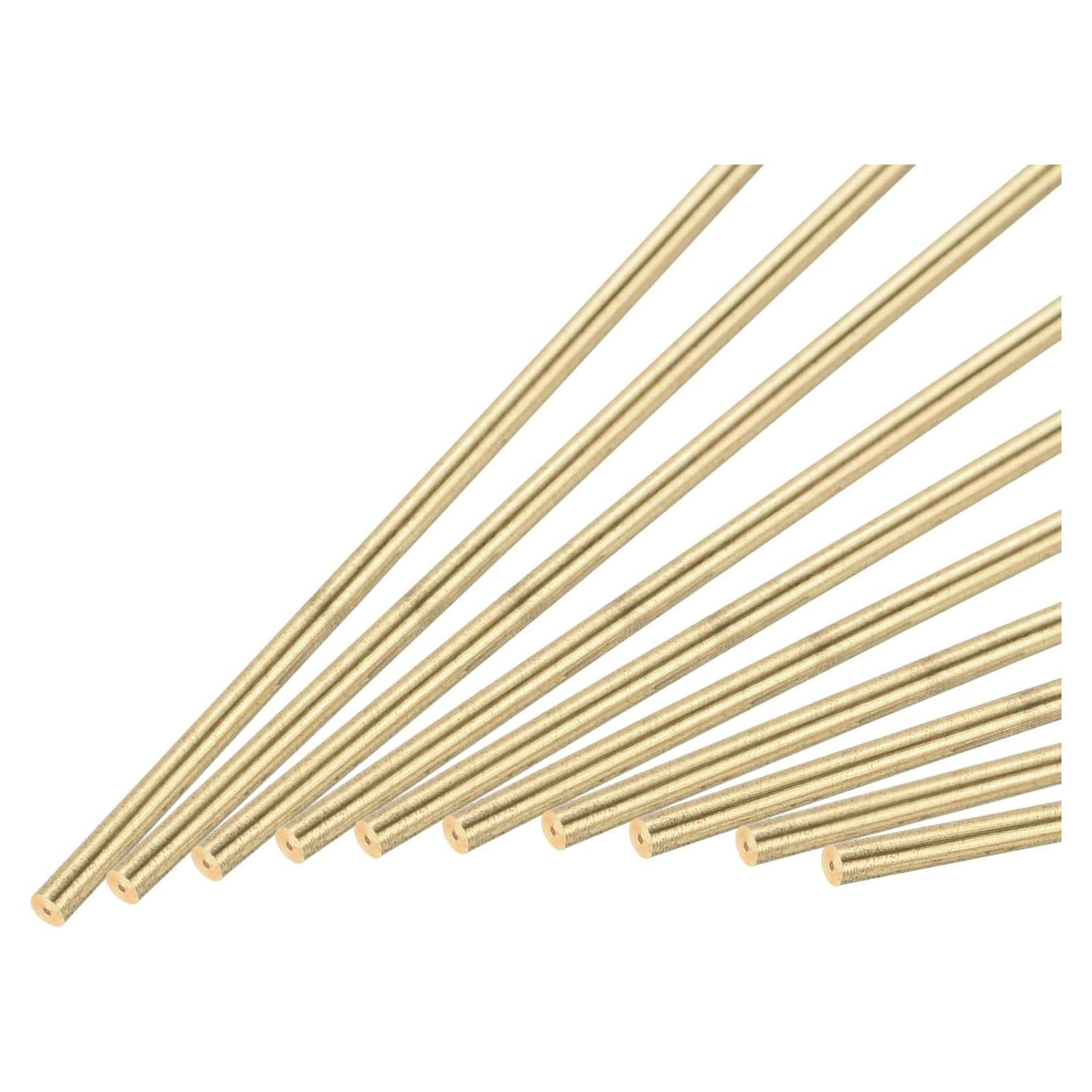 Varilla Redonda de Latón 2mm x 300mm uxcell - 10 Piezas para Bricolaje