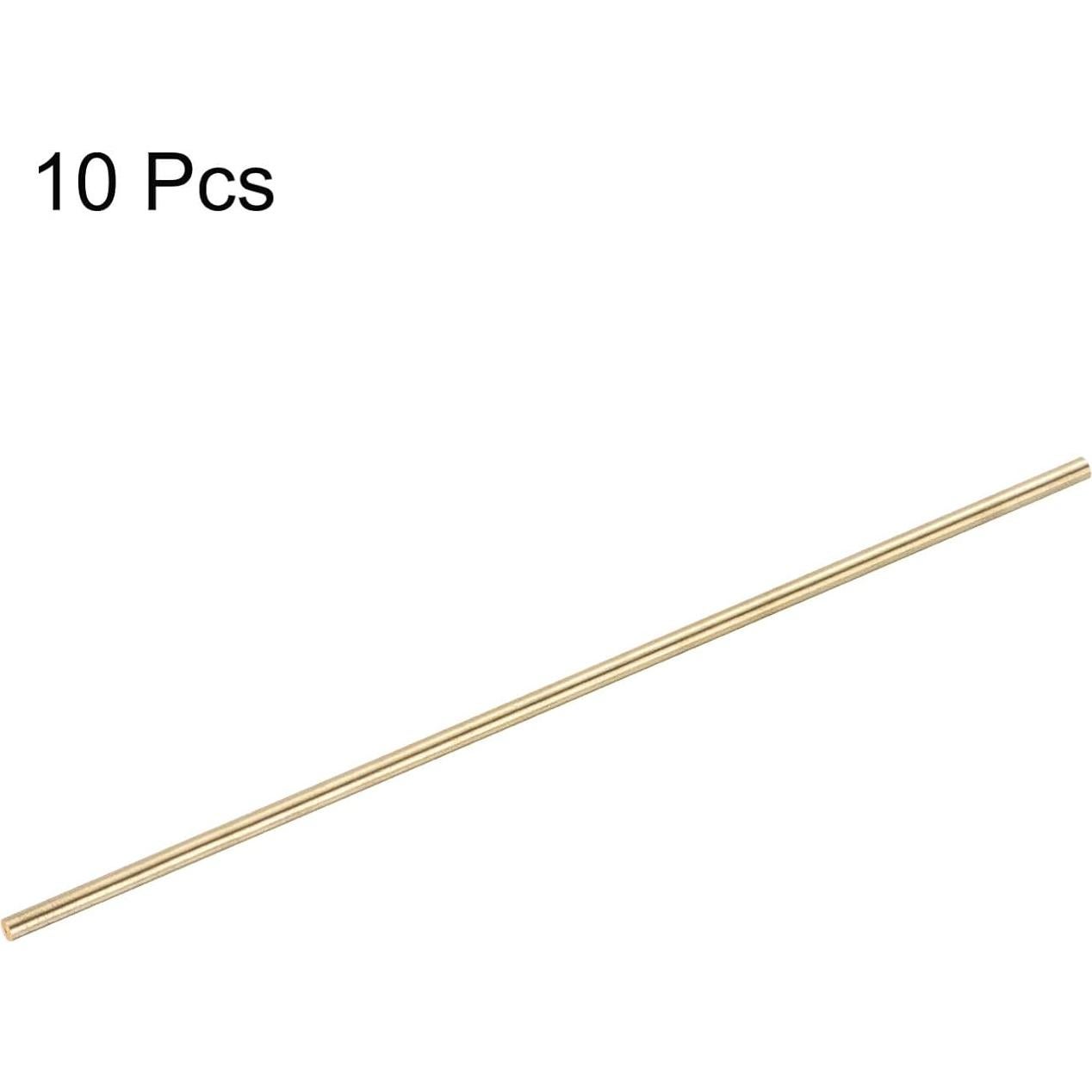 Varilla Redonda de Latón 2mm x 300mm uxcell - 10 Piezas para Bricolaje
