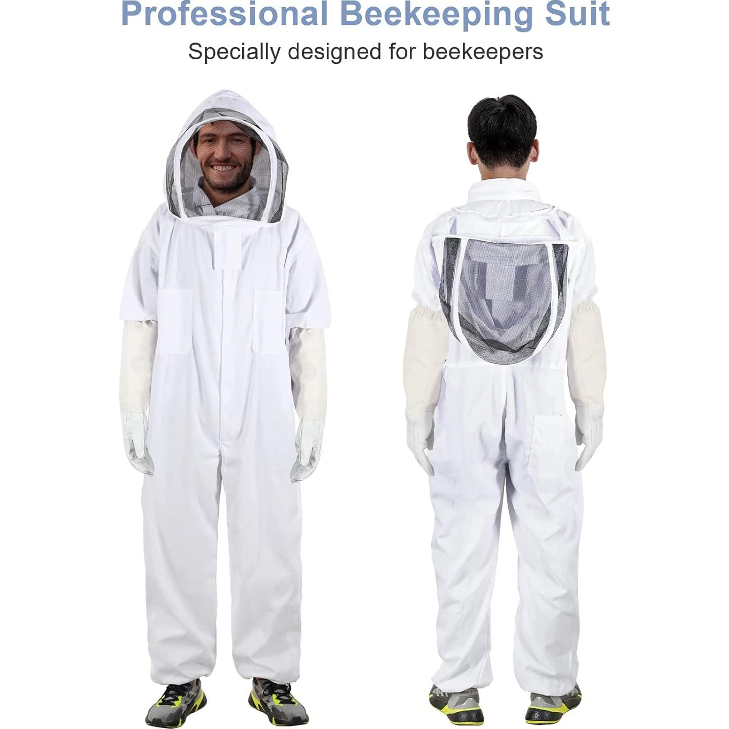 Traje de Apicultor ISIVBPEP XXL con Guantes y Velo Removible