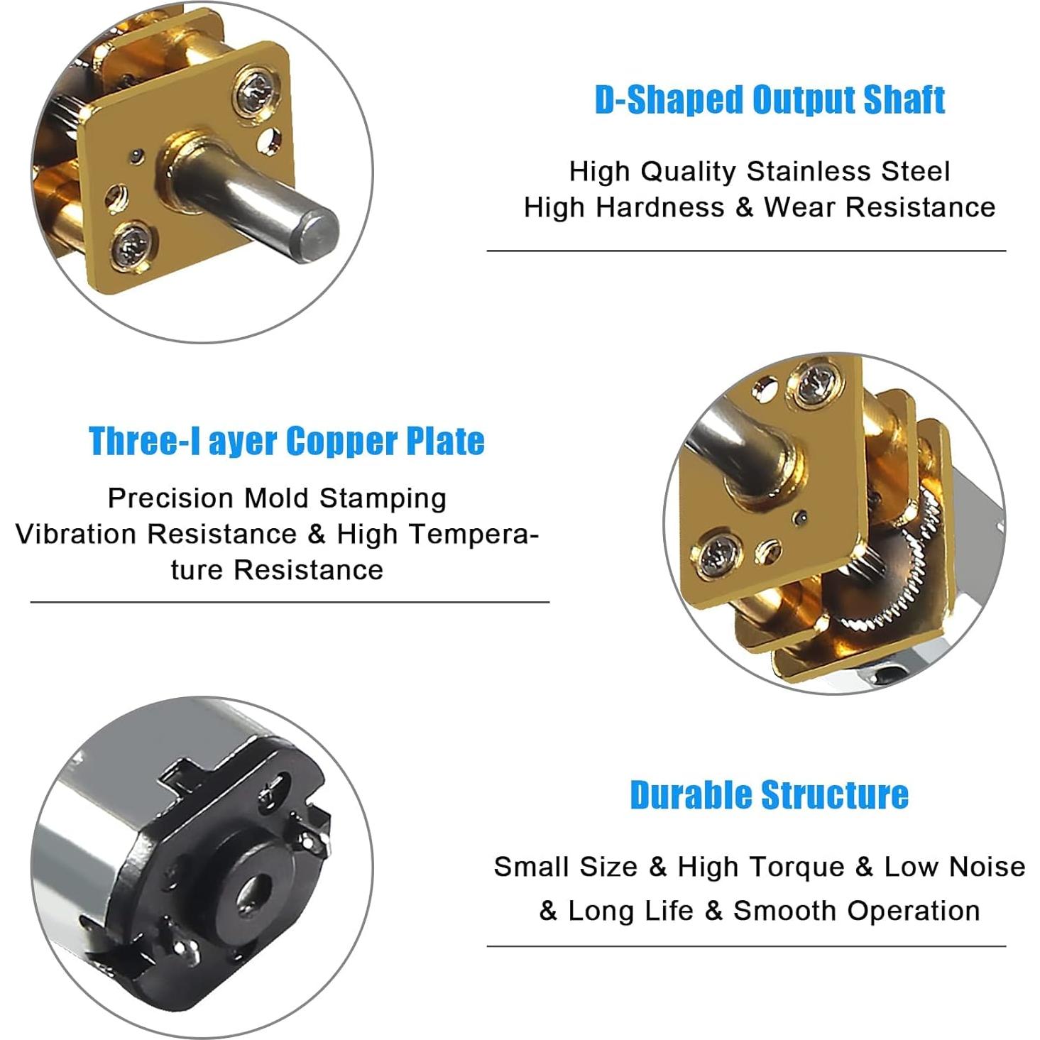 2 Motores de Engranaje N20 DC 6V 100RPM AITIAO Micro