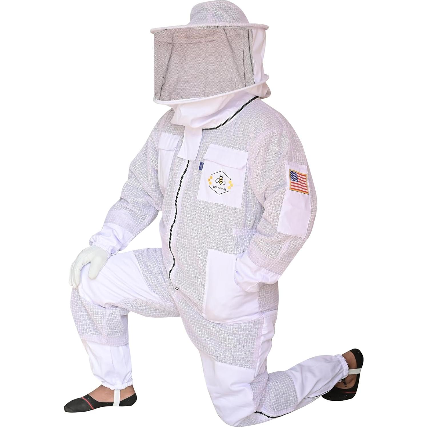Traje de Apicultura US APIARY 3 Capas con Velo y Guantes