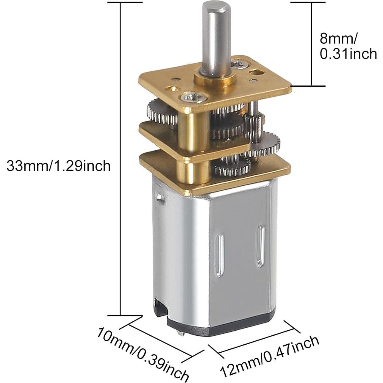 2 Piezas Motor de Engranaje DC 6V 60RPM Metal DORHEA