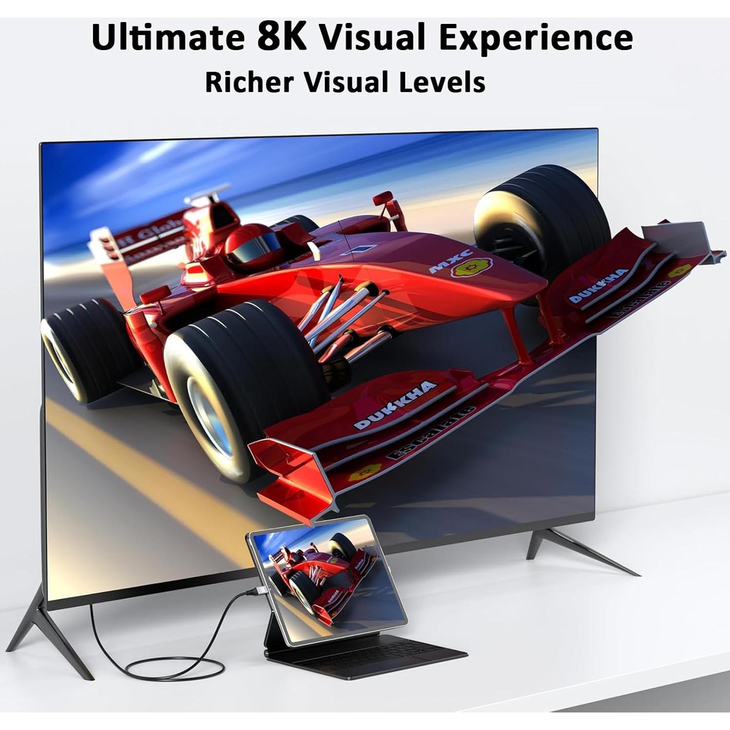 Cable Micro HDMI a HDMI URELEGAN 2.4M 8K 60Hz 48Gbps