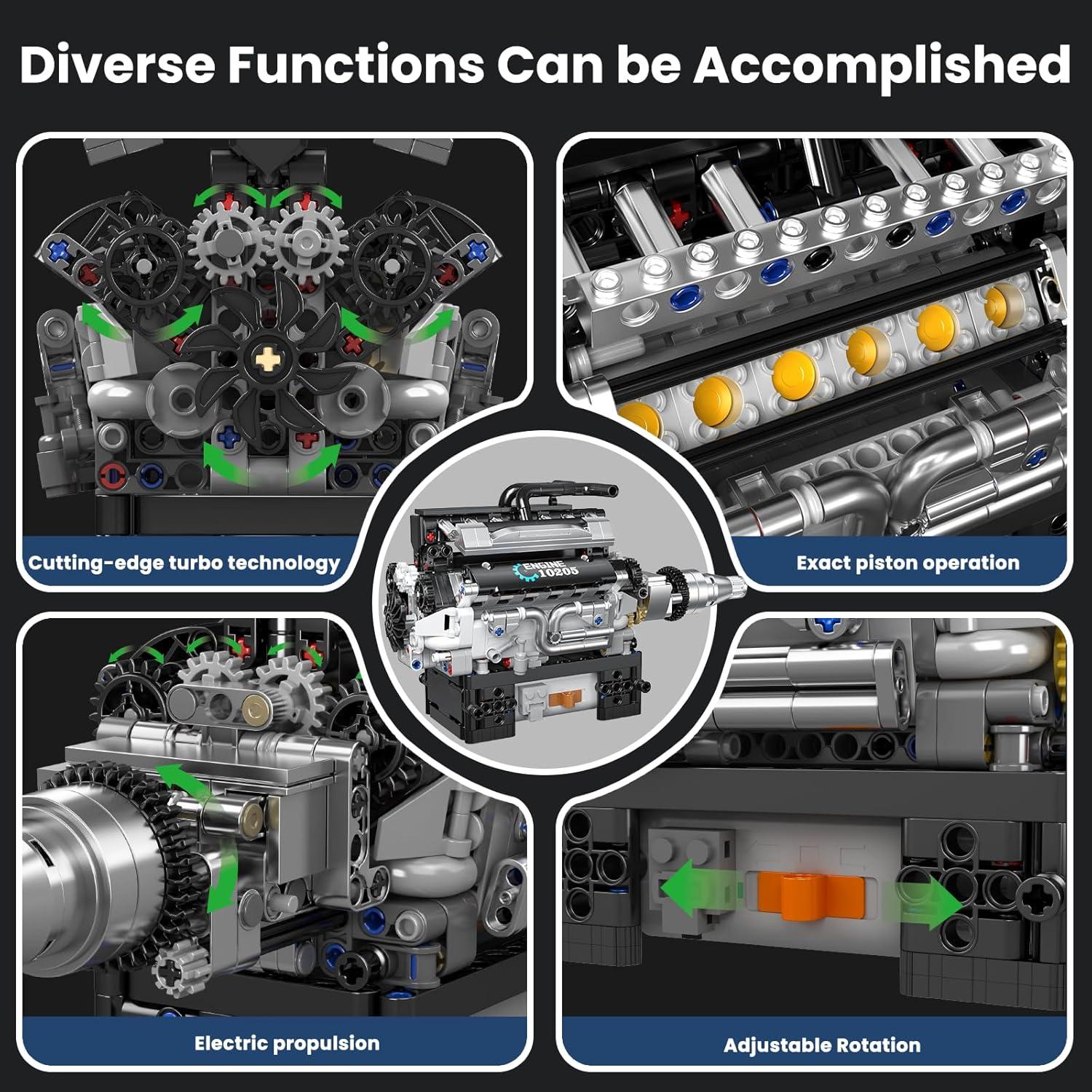 Kit Motor V12 Funcional Mould King 733 Piezas STEM 14+