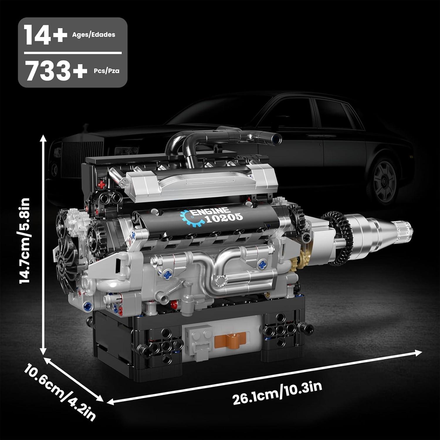 Kit Motor V12 Funcional Mould King 733 Piezas STEM 14+