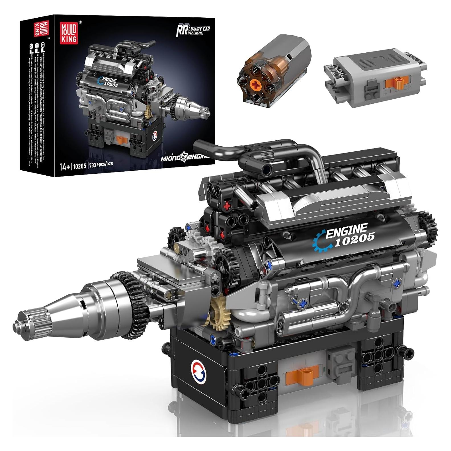 Mould King Motor V12 10205 Bloques de Construcción 733 Piezas