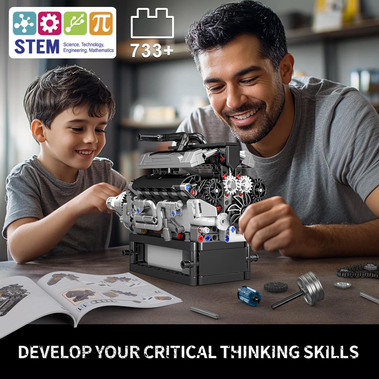 Mould King Motor V12 10205 Bloques de Construcción 733 Piezas