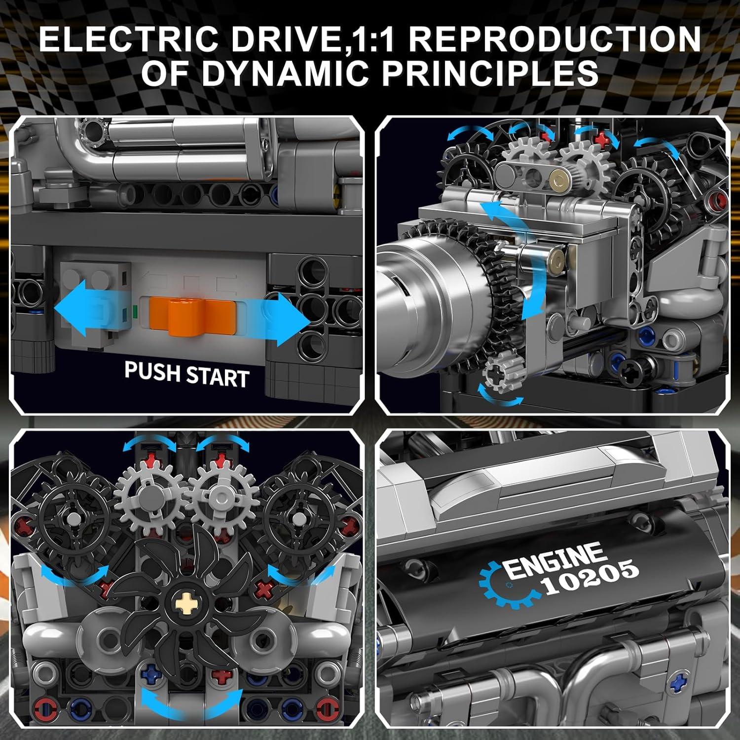 Mould King Motor V12 10205 Bloques de Construcción 733 Piezas