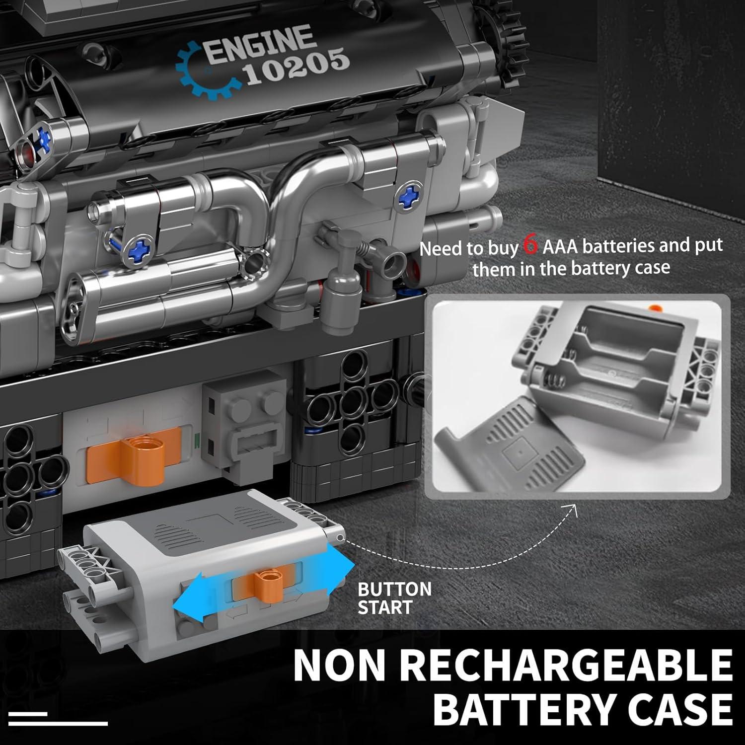 Mould King Motor V12 10205 Bloques de Construcción 733 Piezas