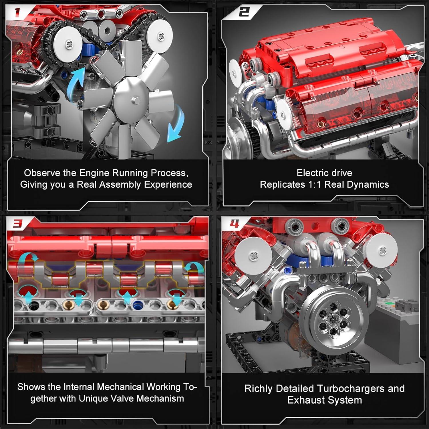 Mould King Kit Motor V8 552 Piezas Juguete Educativo