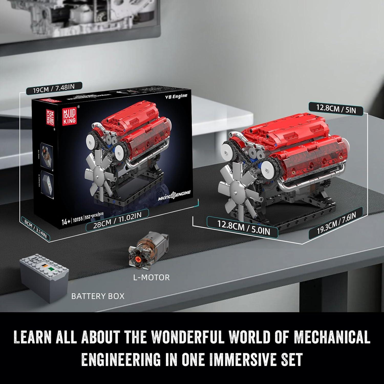 Mould King Kit Motor V8 552 Piezas Juguete Educativo