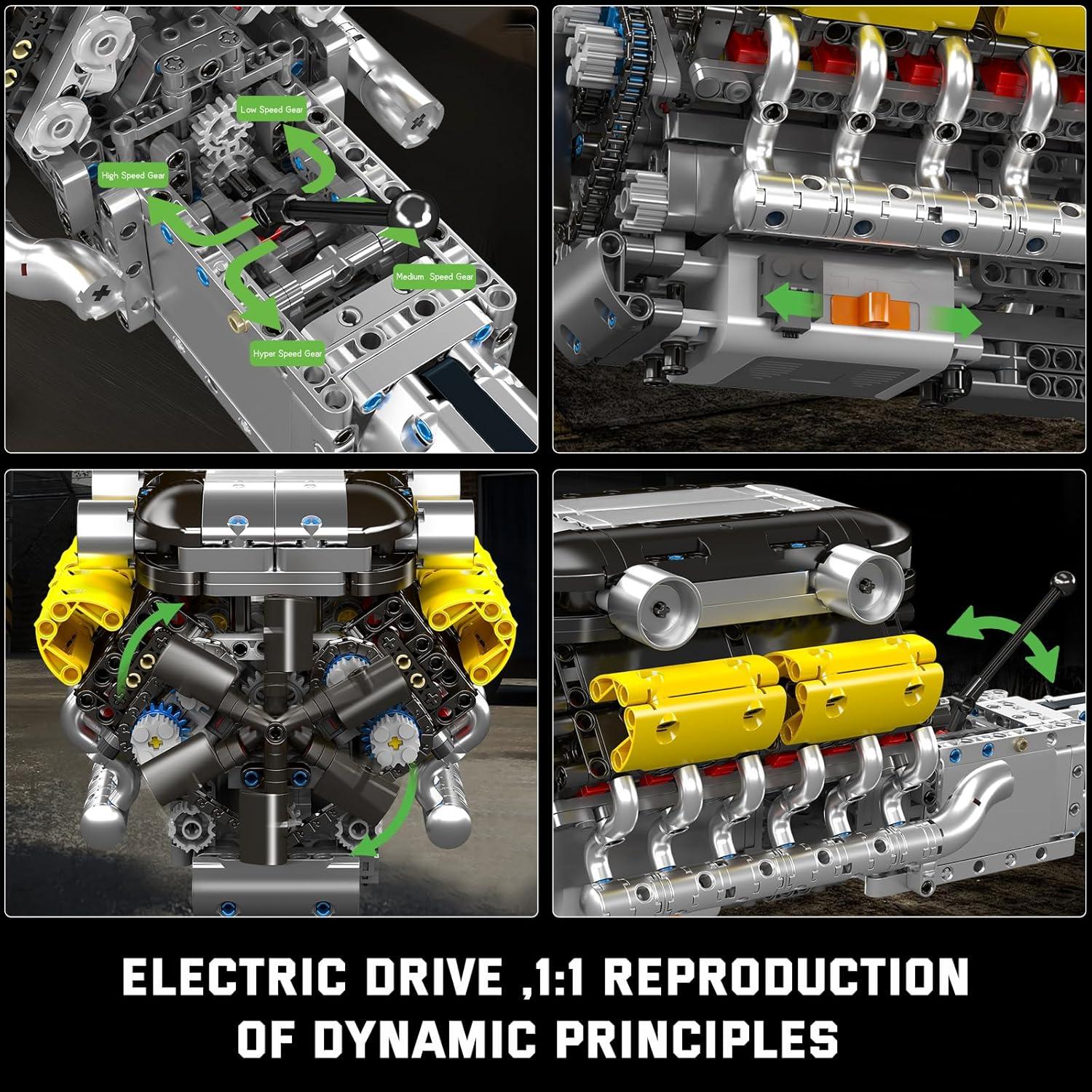 Mould King 10202 Set Motor V12 1260 Piezas Juguete STEM