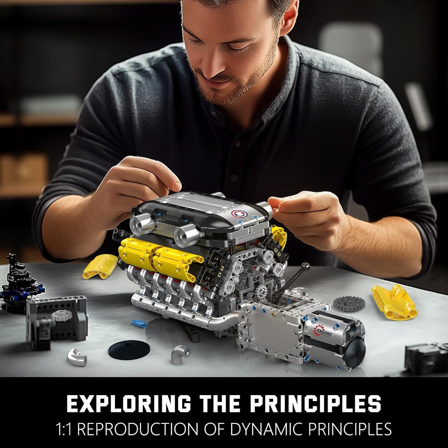 Mould King 10202 Set Motor V12 1260 Piezas Juguete STEM