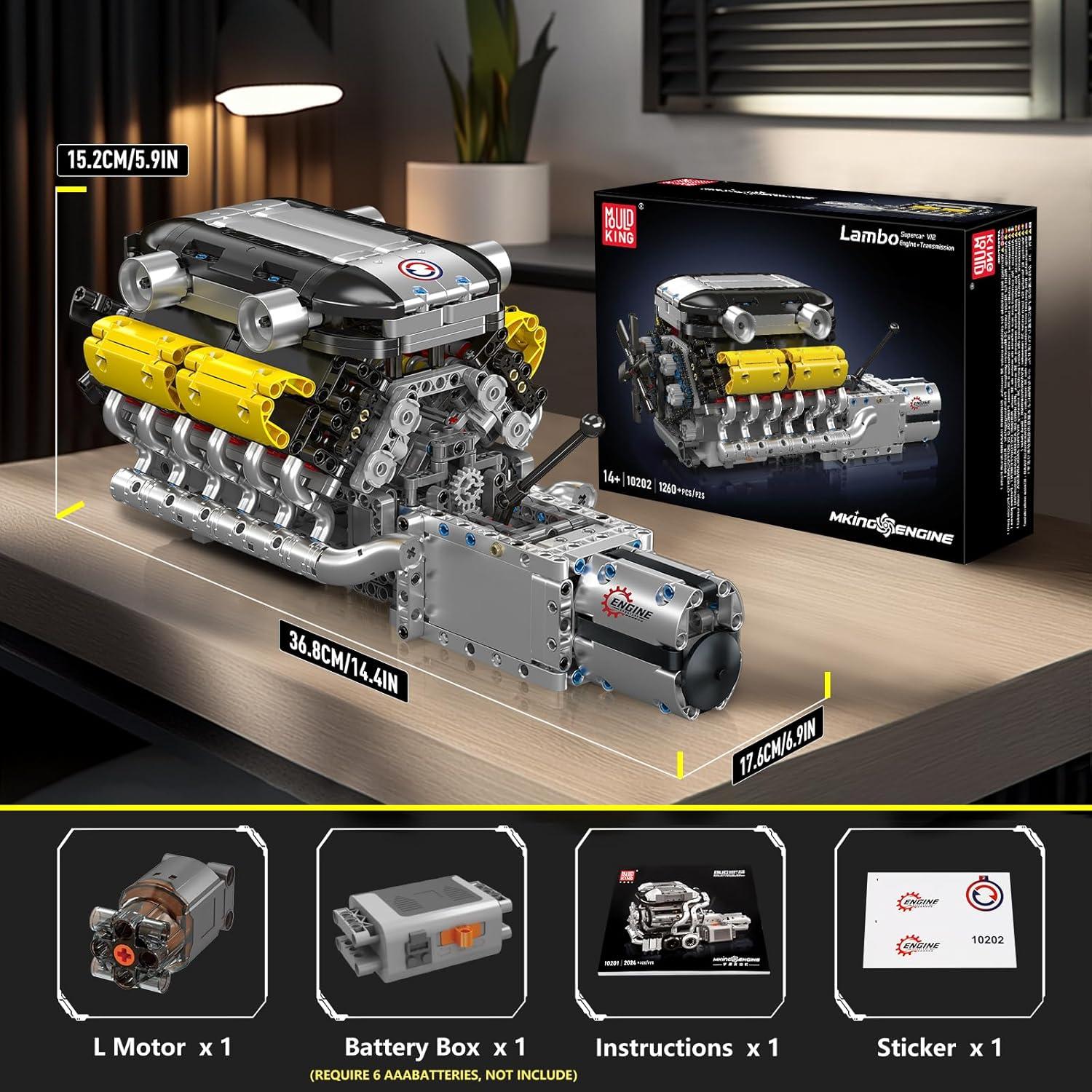 Mould King 10202 Set Motor V12 1260 Piezas Juguete STEM