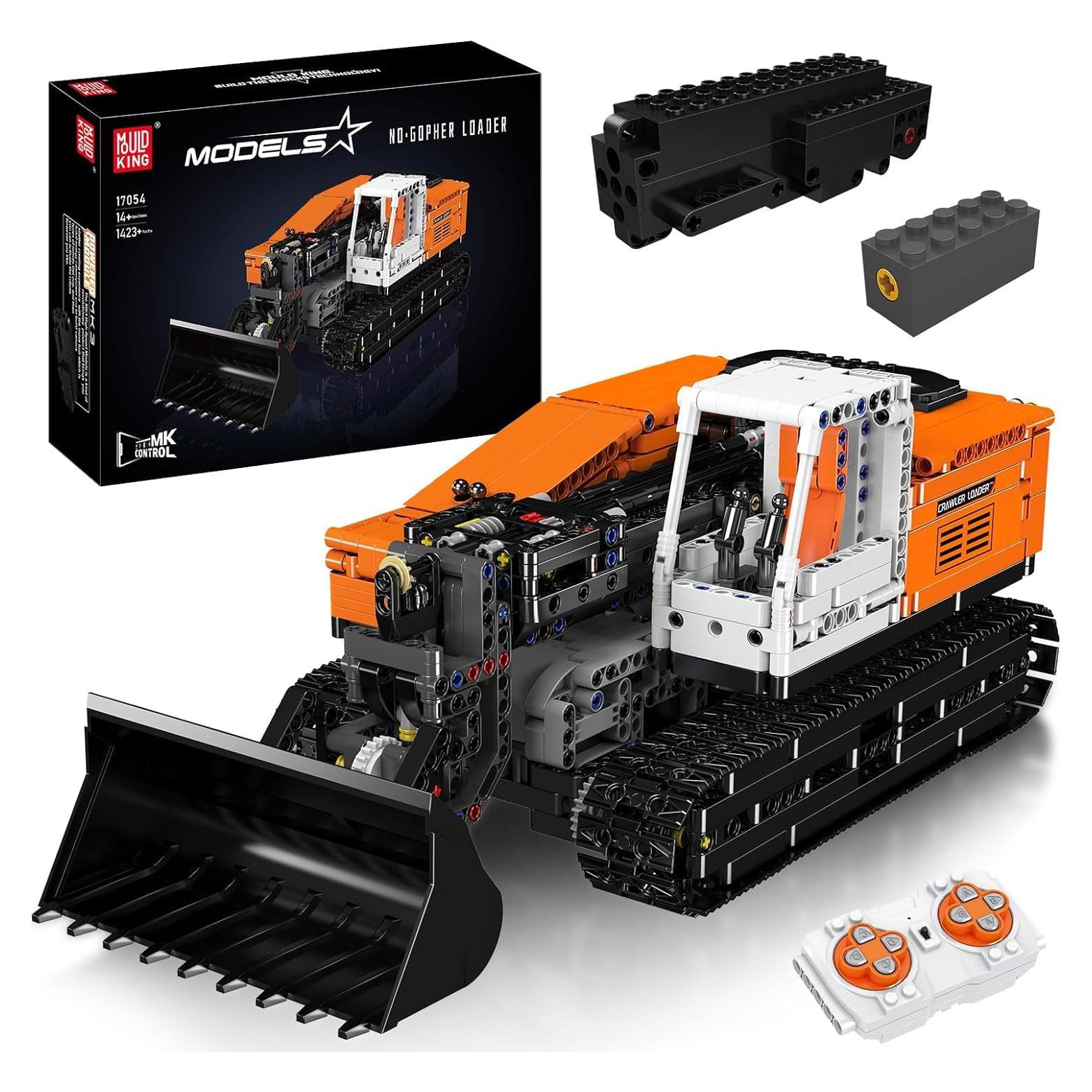 Mould King 17054 Gopher Loader Technik Building Set, App-Controlled Bulldozer Truck Construction Vehicle Toys with Engines, DIY Engineering Model Sets(1423 Pieces)