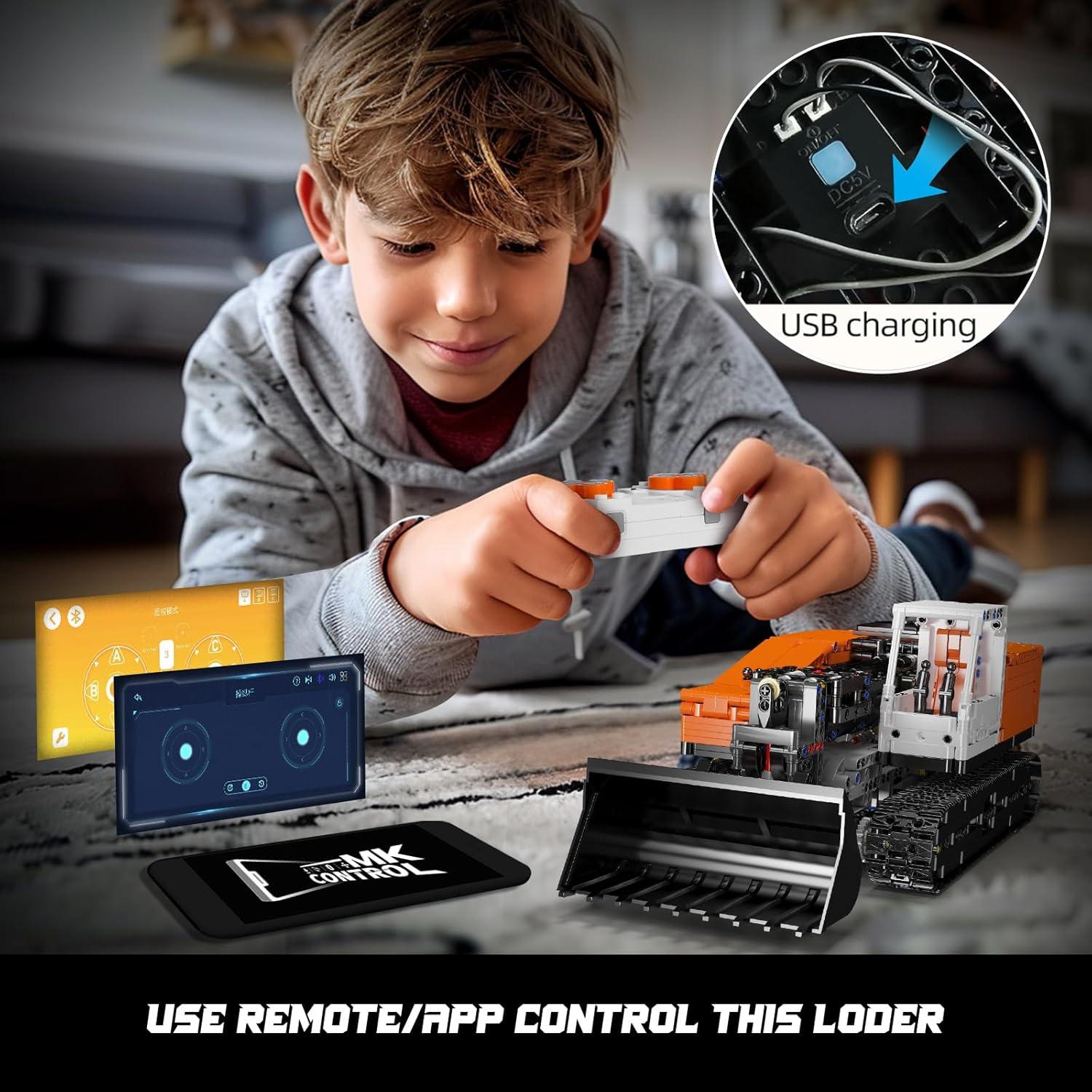 Mould King 17054 Gopher Loader Technik Building Set, App-Controlled Bulldozer Truck Construction Vehicle Toys with Engines, DIY Engineering Model Sets(1423 Pieces)