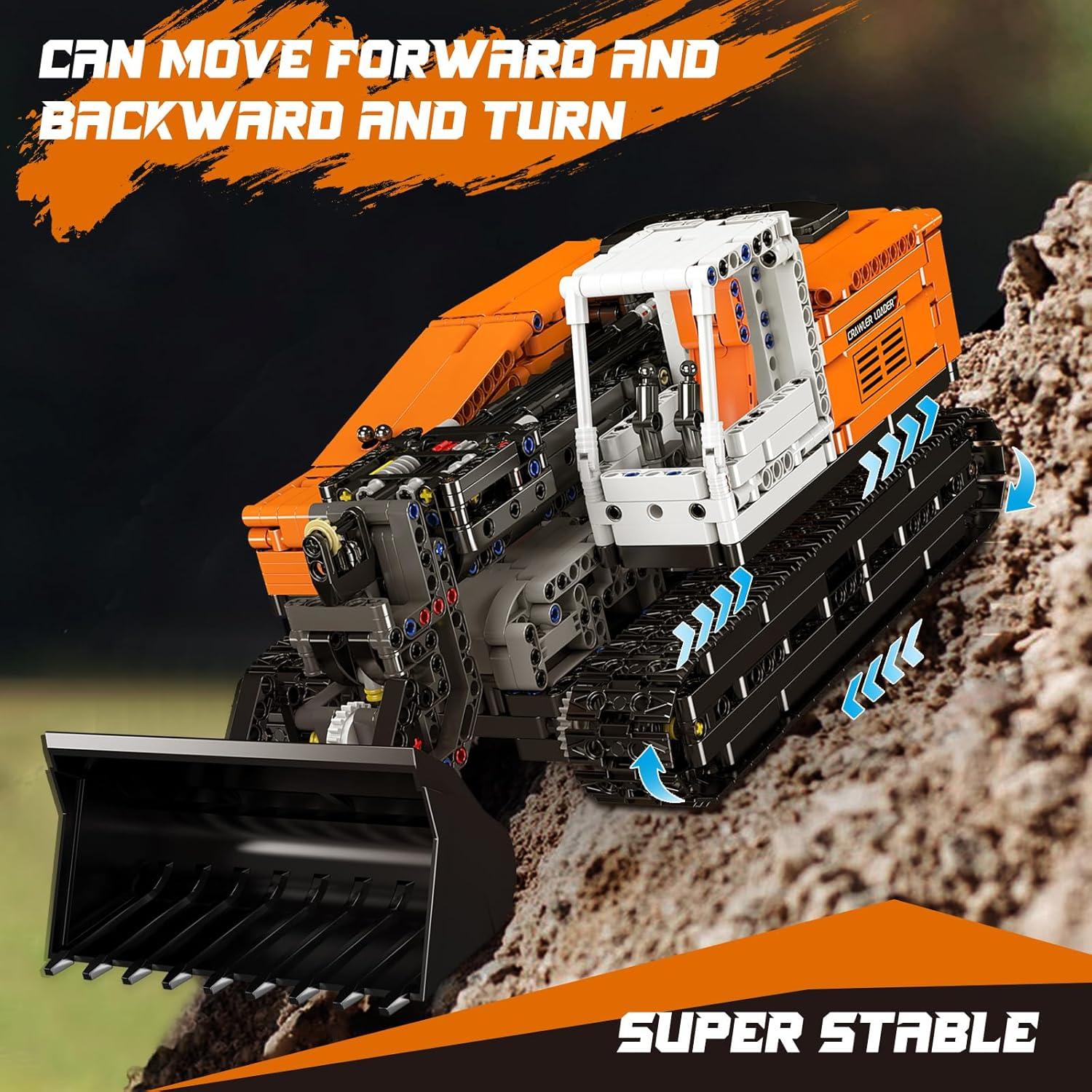 Mould King 17054 Gopher Loader Technik Building Set, App-Controlled Bulldozer Truck Construction Vehicle Toys with Engines, DIY Engineering Model Sets(1423 Pieces)