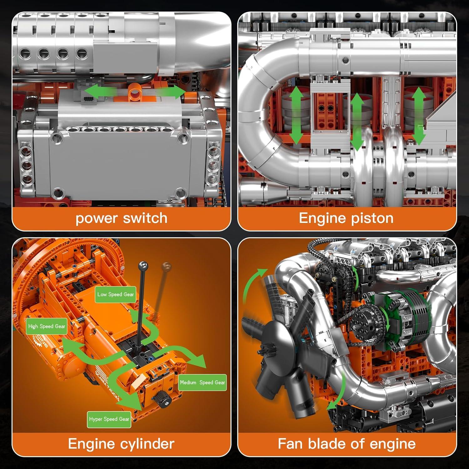 Kit Motor de Camión Mould King 10200 - 3236 Piezas STEM