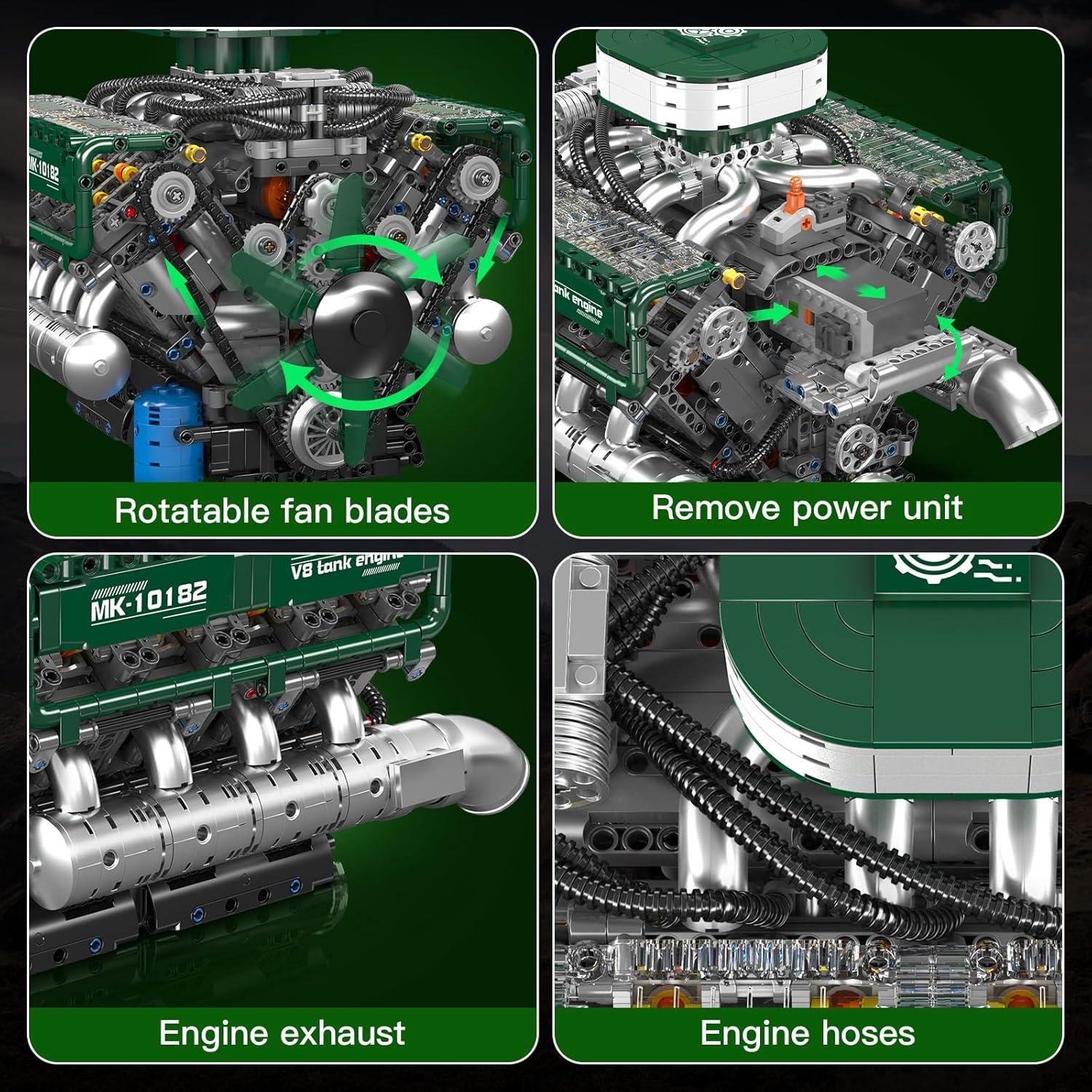Mould King Tanque V8 Motor 2250 Piezas Kit de Construcción
