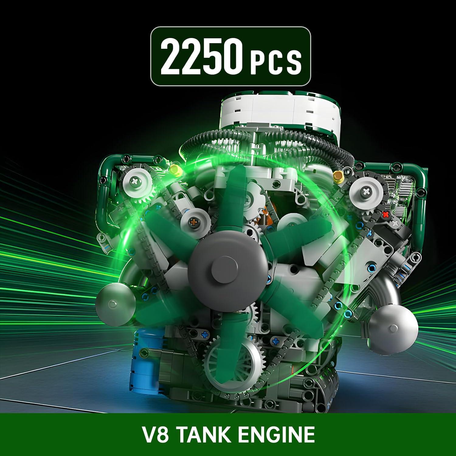 Mould King Tanque V8 Motor 2250 Piezas Kit de Construcción