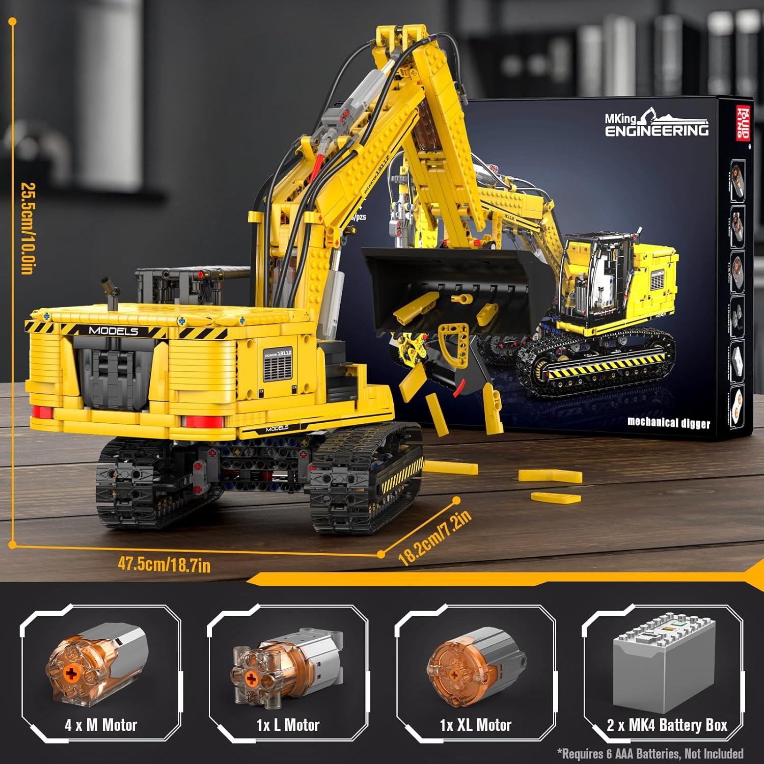 Excavadora RC Mould King 13112 1830PCS Juguete STEM 8+