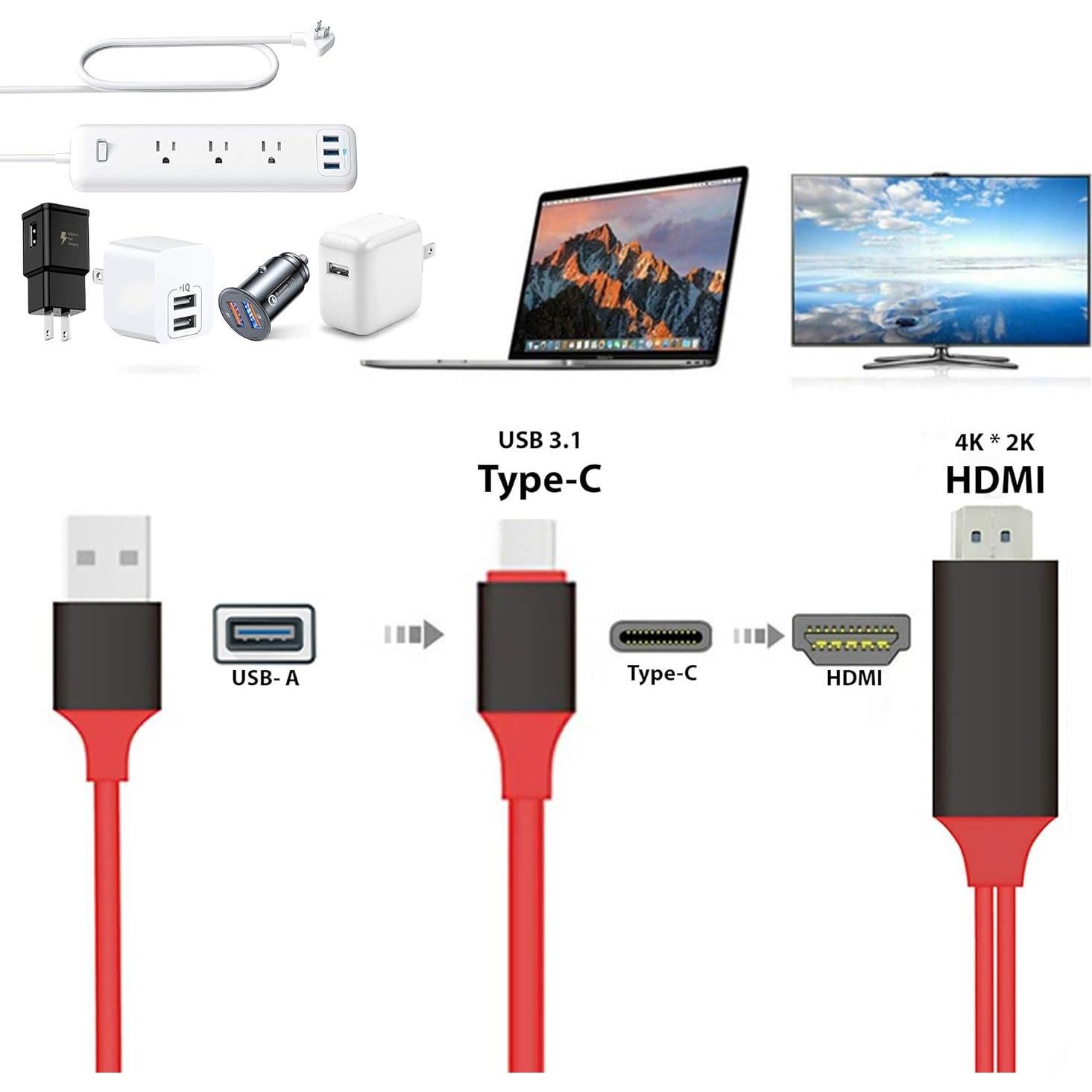 Cable HDMI USB-C 4K Tek Styz 2m para Raspberry Pi Zero