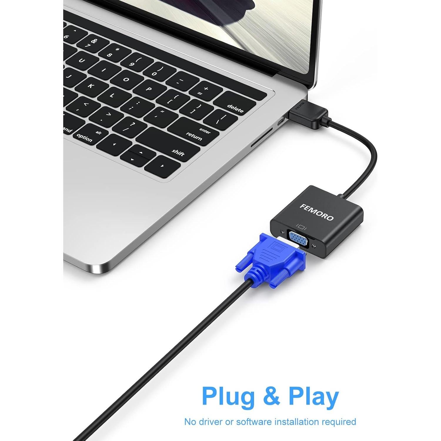 Adaptador HDMI a VGA FEMORO 10 Pack - Alta Definición 1920x1080