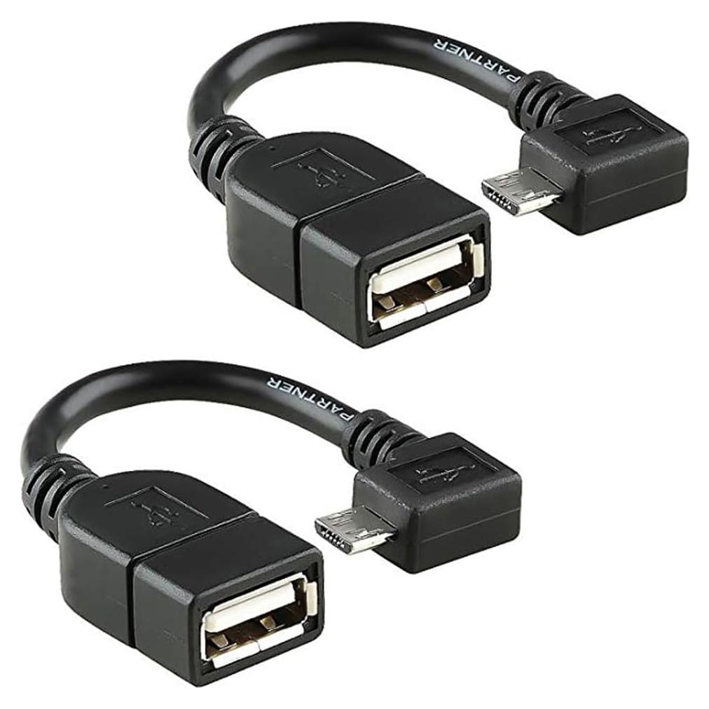 Kit de 2 Cables Micro USB OTG en Ángulo Recto Tek Styz