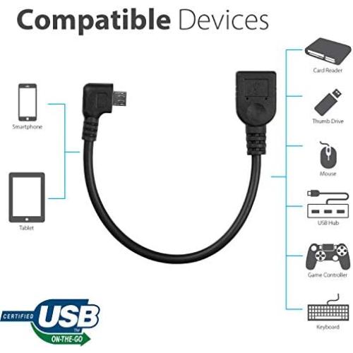 Adaptador Micro USB OTG en Ángulo Recto Tek Styz para Raspberry Pi Zero W
