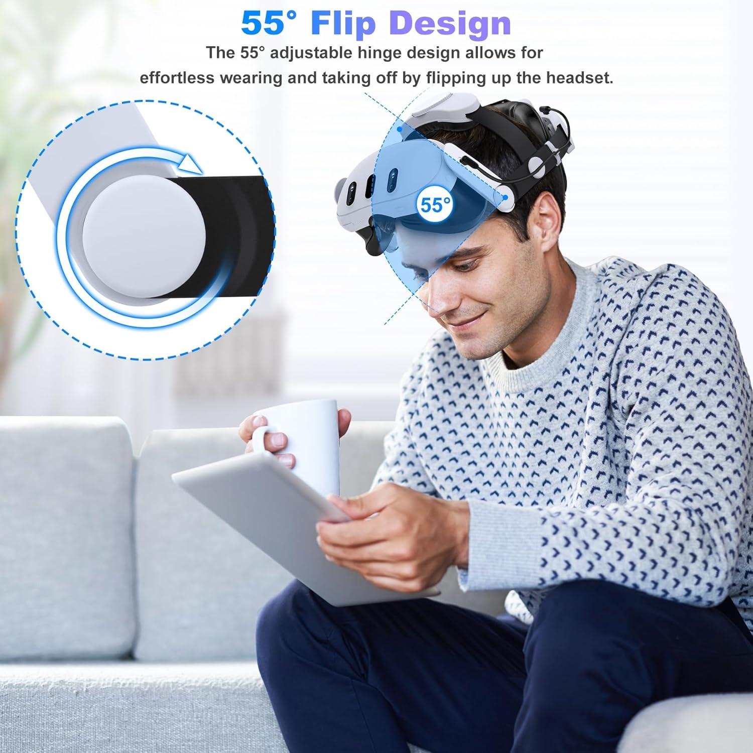 Kawaye Correa de Cabeza con Batería 15000mAh para Meta Quest 3