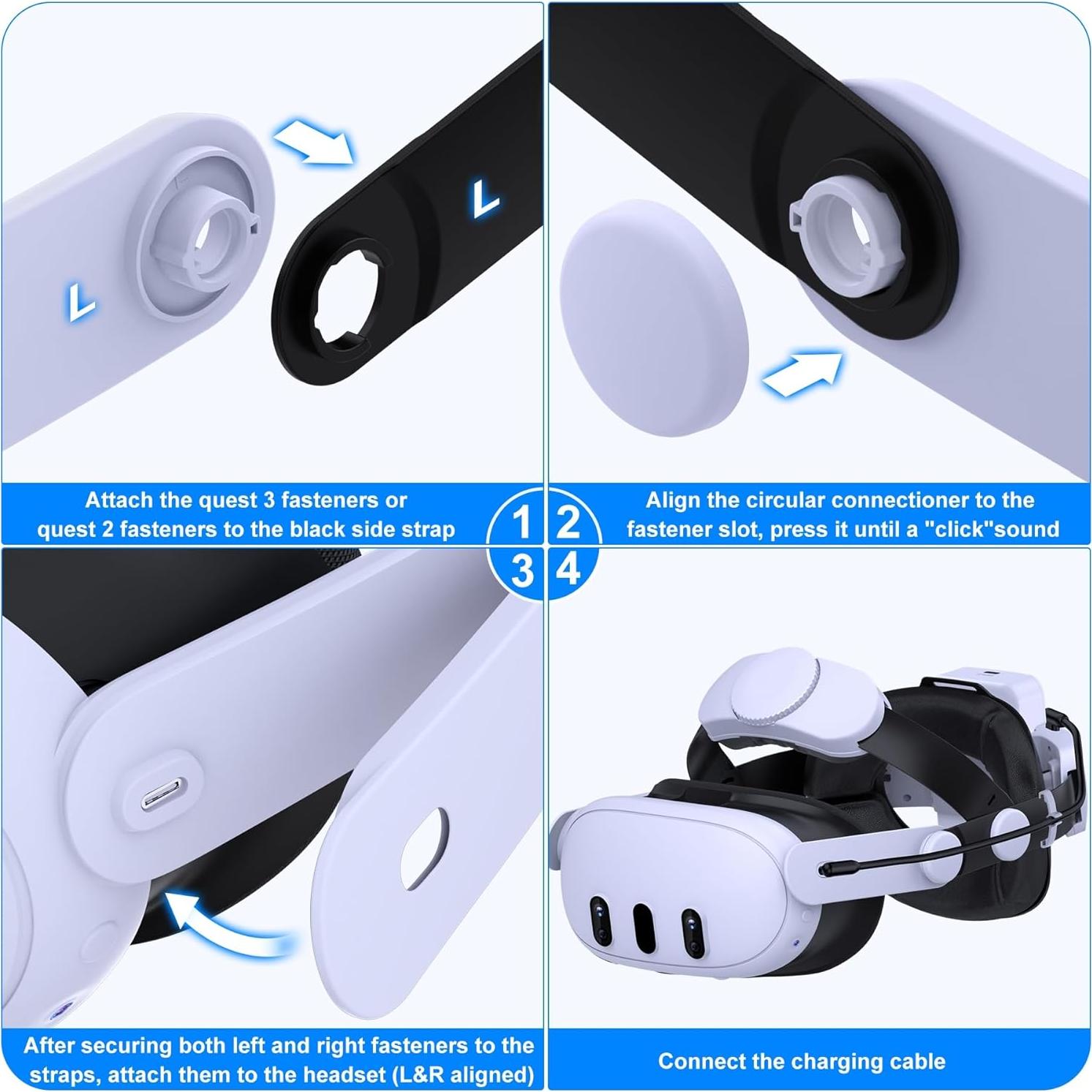 Kawaye Correa de Cabeza con Batería 15000mAh para Meta Quest 3