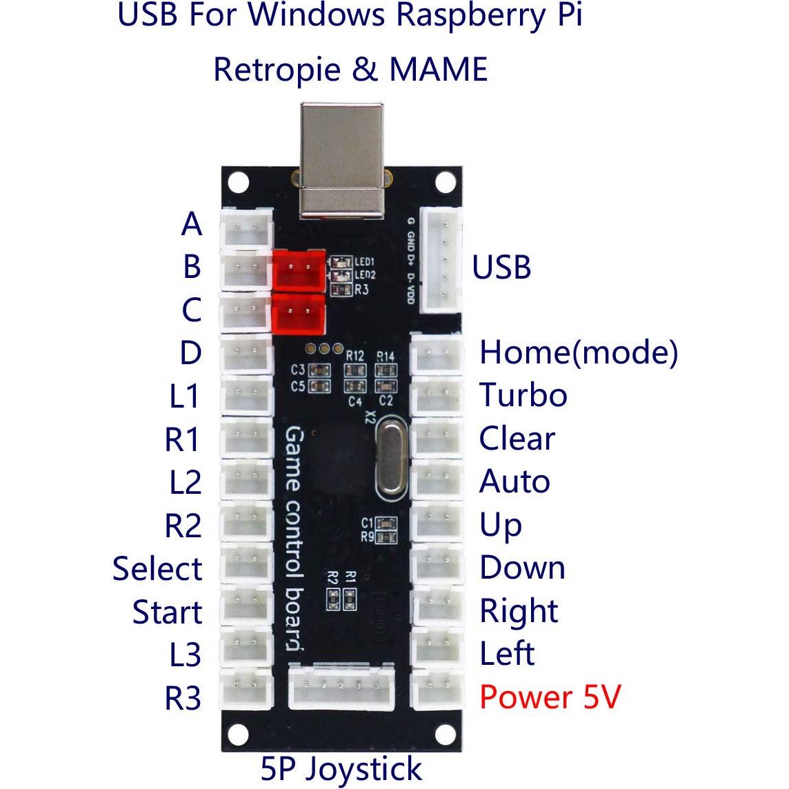 Kit de Juego Arcade SJ@JX para 2 Jugadores DIY USB Sin Retraso