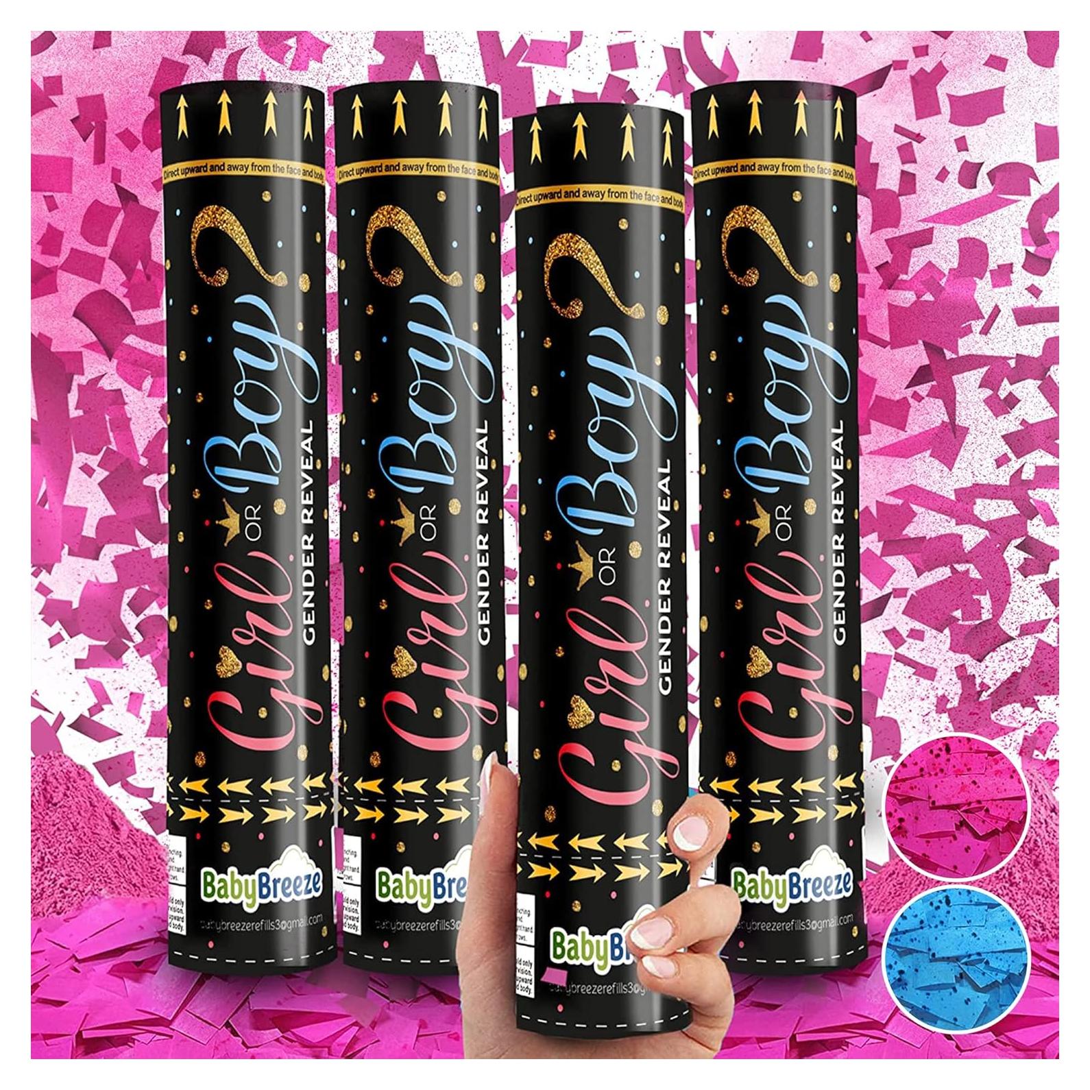 Cañón de Confeti Biodegradable BabyBreeze 4 Rosas 15 pies