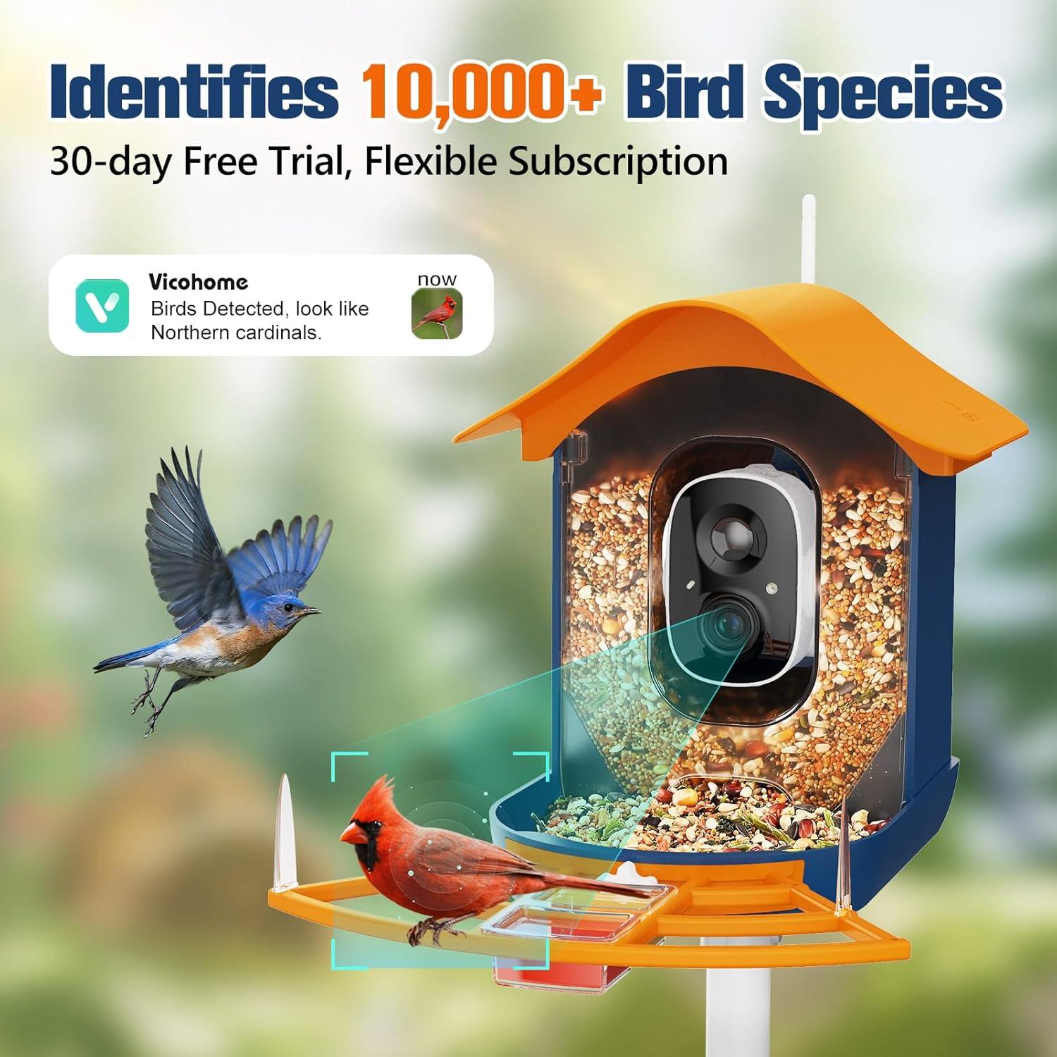 Comedero Inteligente PeckCam con Cámara 2K y Panel Solar