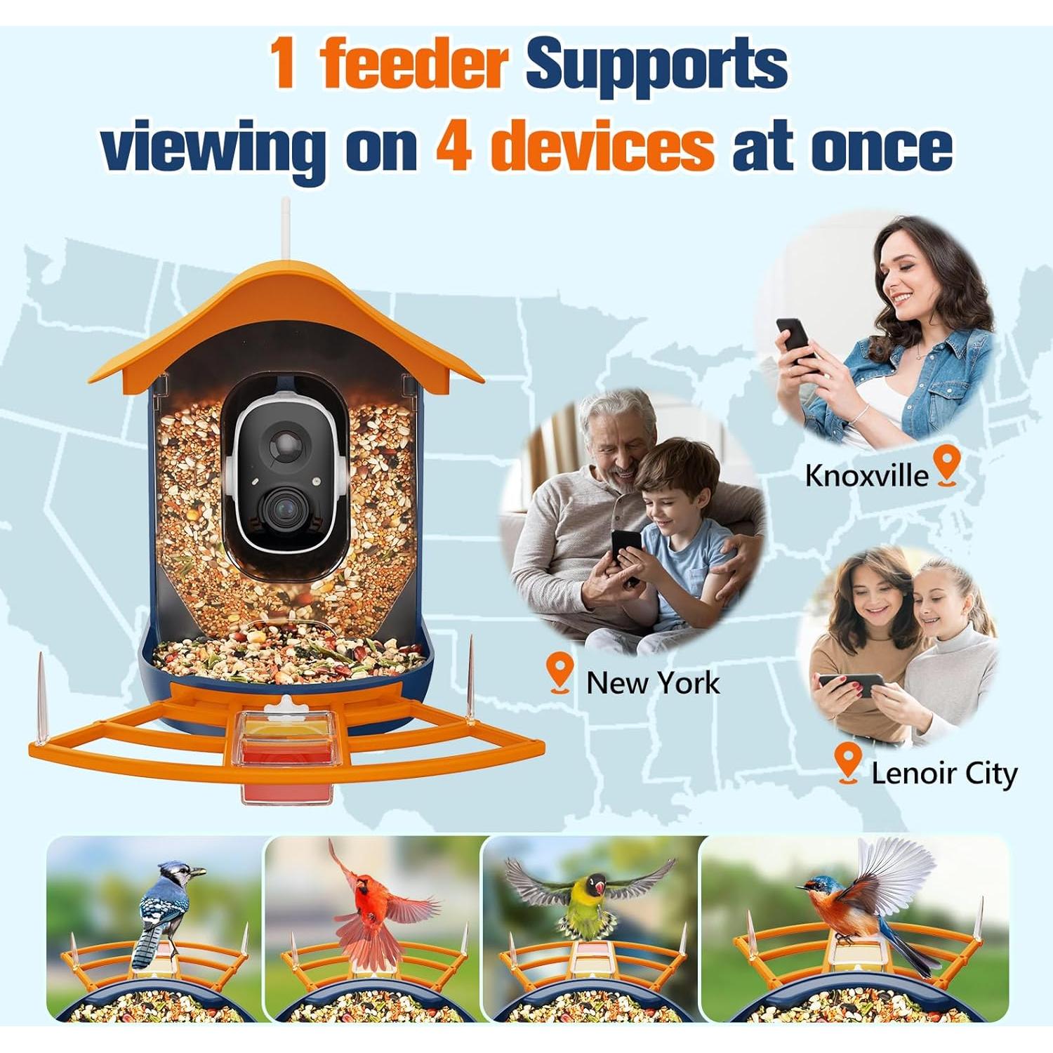 Comedero Inteligente PeckCam con Cámara 2K y Panel Solar