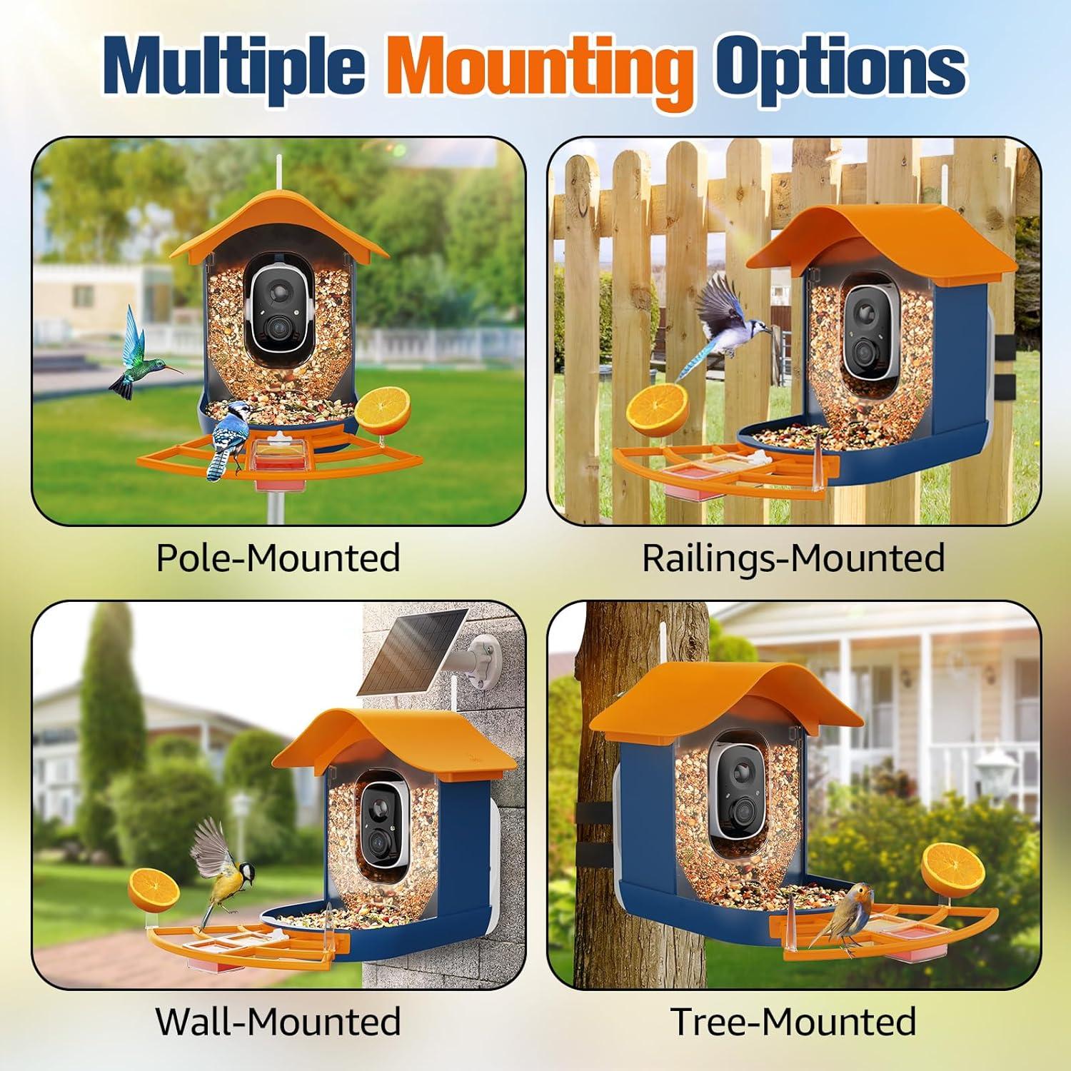 Comedero Inteligente PeckCam con Cámara 2K y Panel Solar