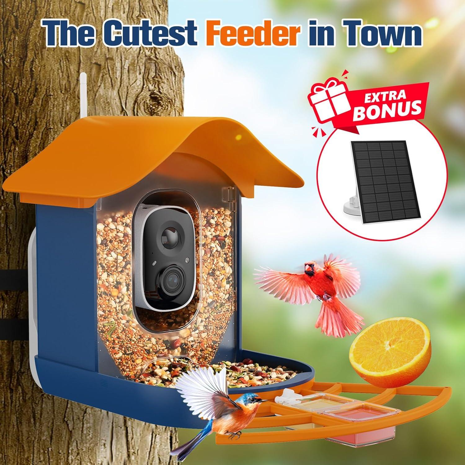 Comedero Inteligente PeckCam con Cámara 2K y Panel Solar